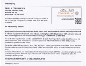 OEKO-TEX -2018- Certificate